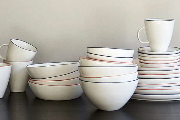 Abbesses Small Bowl Grey Rim - Set of 4 - Image 8